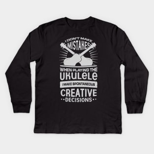 Funny Ukulele Player Gift Kids Long Sleeve T-Shirt